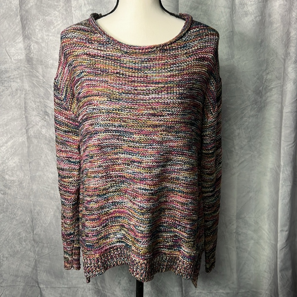 Maurices Space Dye Hi Low Sweater with Back Detail - size Medium